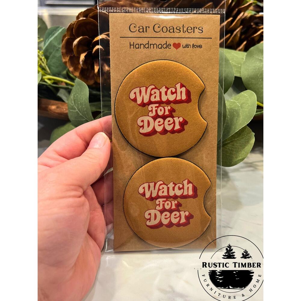 Watch For Deer Car Coasters - Picture 2 of 4